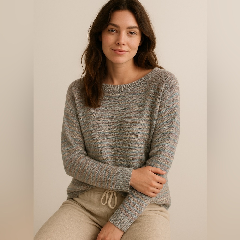 Two-one-two New York M Rainbow Boxy Knit Sweater